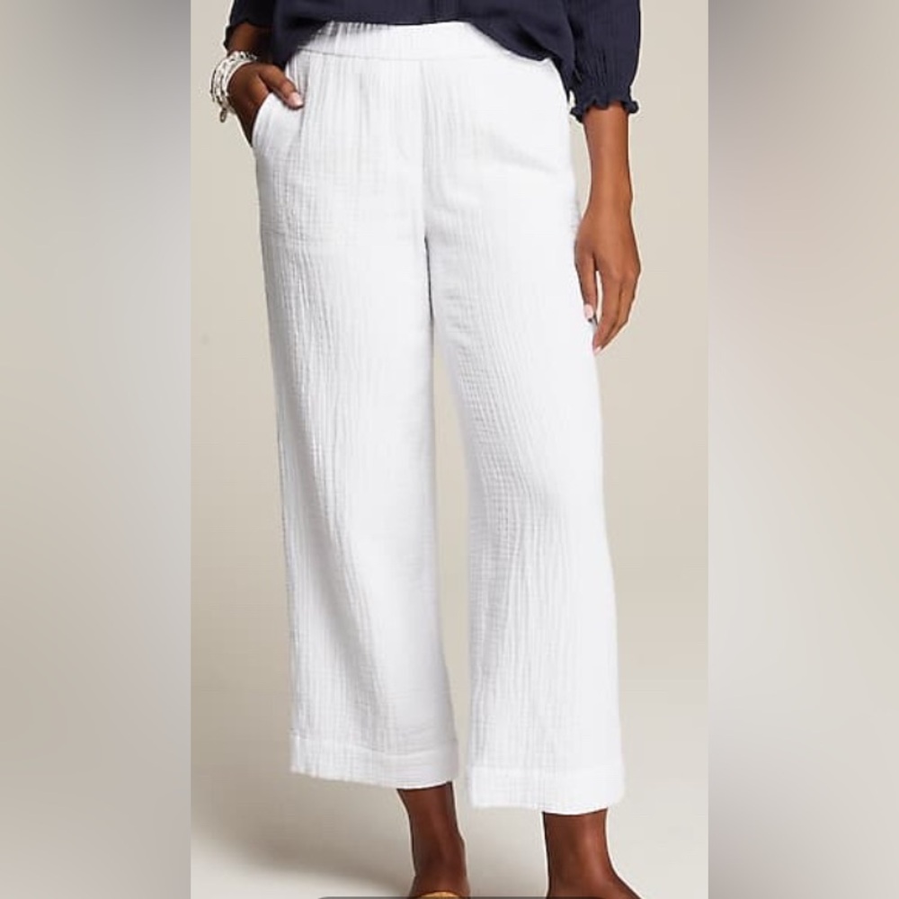 J Jill Cotton-Gauze Pull-On Crops